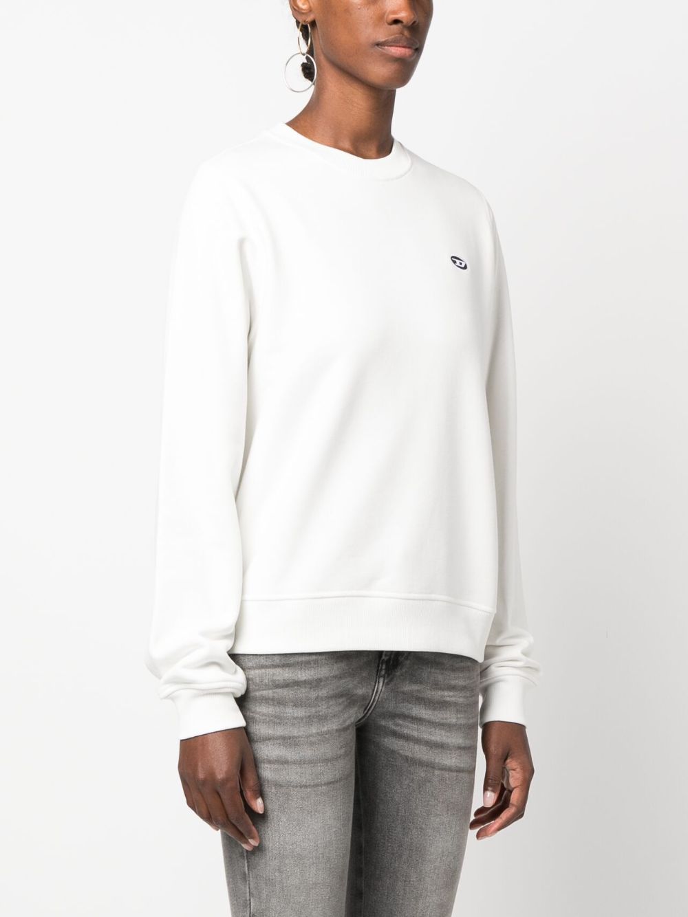 Diesel logo-embroidered cotton sweatshirt Women