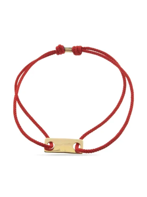 LUIS MORAIS logo-plaque fine cord bracelet