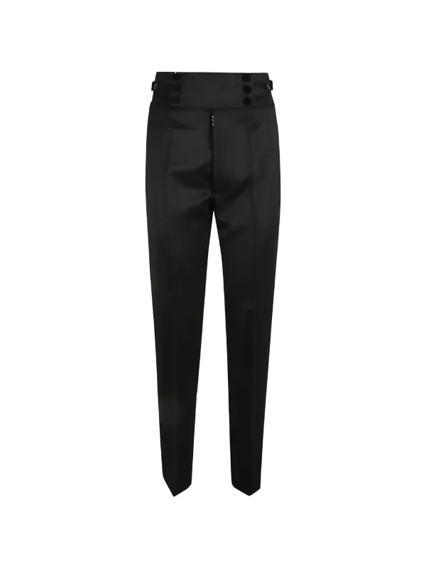 Maison Margiela Four-stitch Tapered Wool Trousers in Black