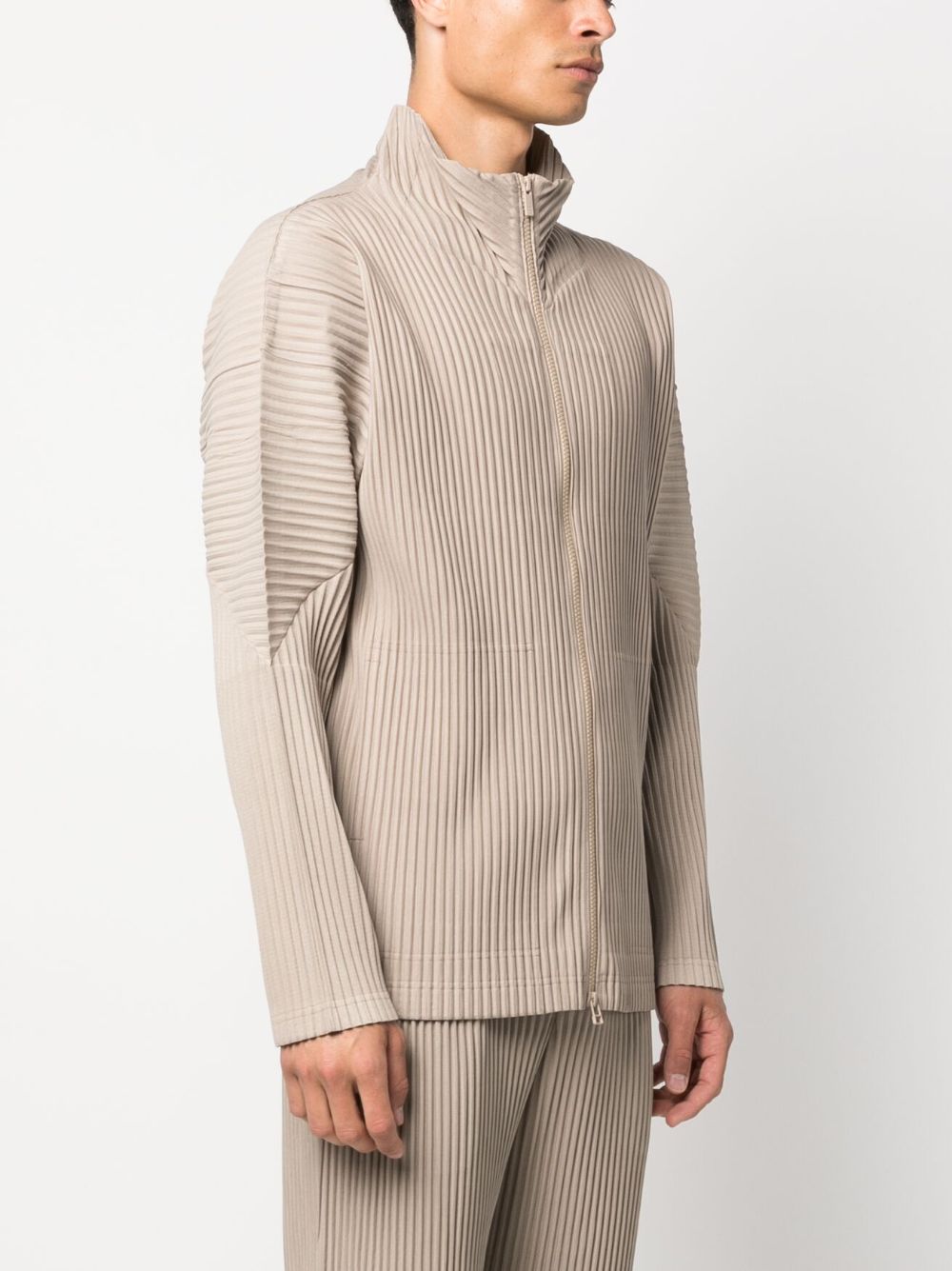 Homme Plissé Issey Miyake プリーツ ジップアップ カーディガン | ニュートラル | FARFETCH JP