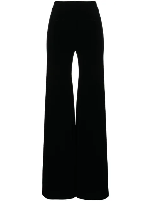 Galvan silk velvet wide-leg trousers