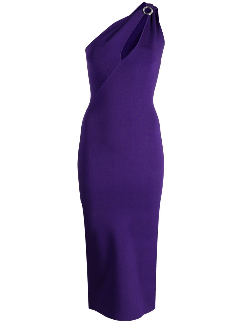 galvan london robe asymétrique skye à une épaule - violet
