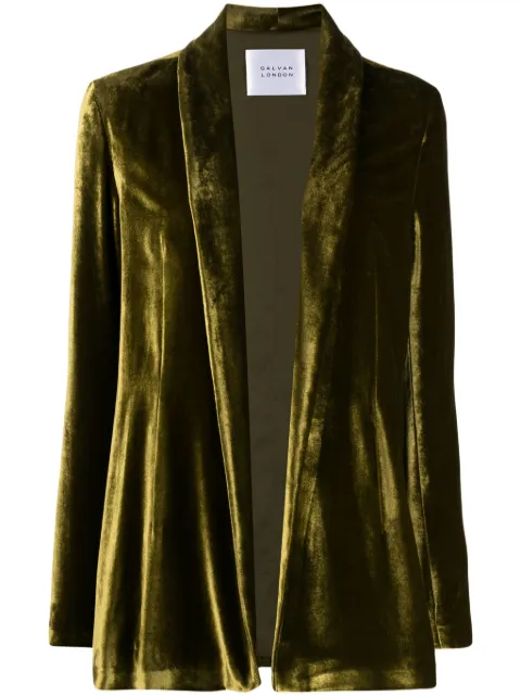 Galvan London Julianne open-front velvet blazer