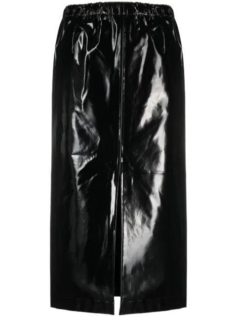 Maison Margiela four-stitch patent midi skirt