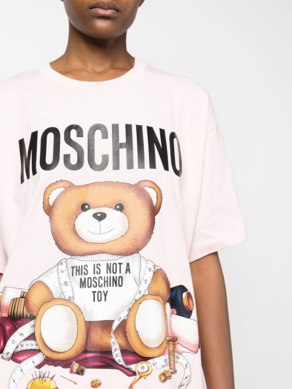MOSCHINO med tee Teddy Bear in Fetish Gear leather T shirt BDSM leather  biker