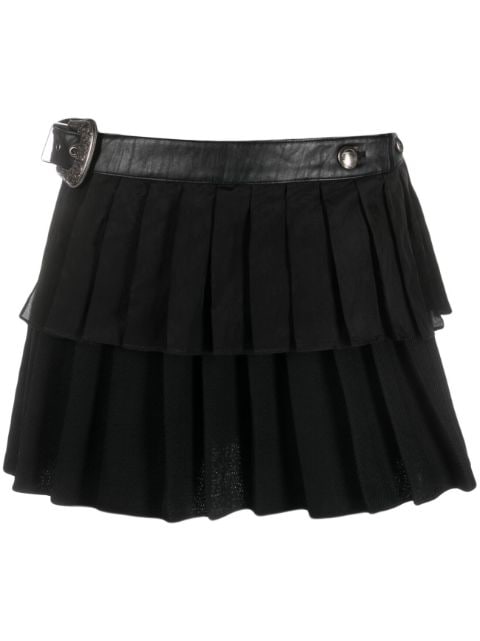 Andersson Bell knife-pleat belted miniskirt 