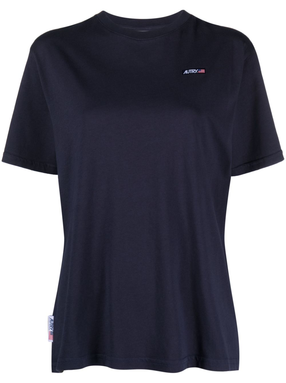 Shop Autry Logo-embroidered Cotton T-shirt In Blau