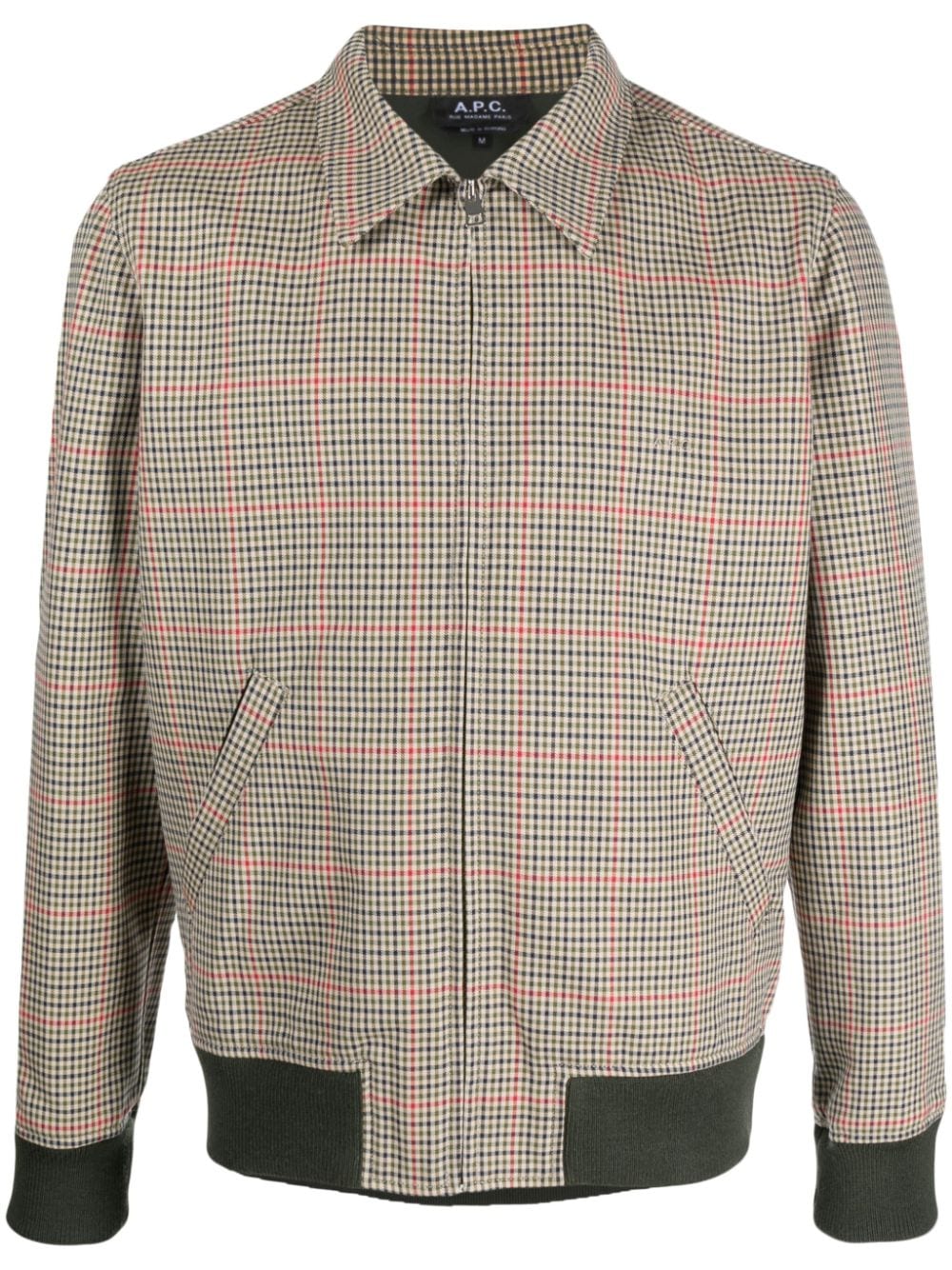 Apc Zip-up Checked Shirt Jacket In Neutrals