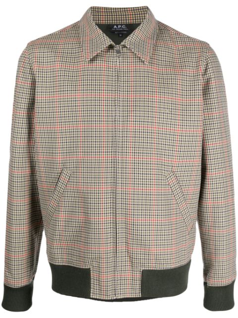 A.P.C. zip-up checked shirt jacket Men