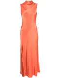 LAPOINTE draped satin maxi dress - Brown