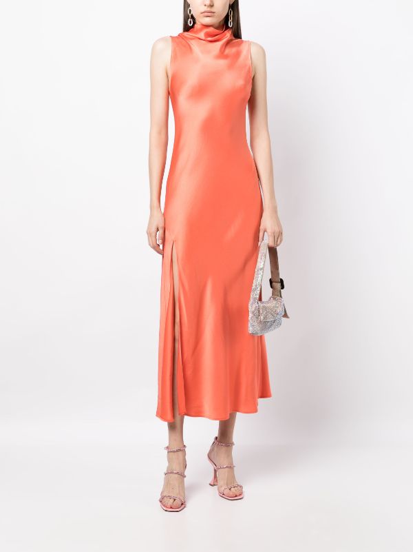 Orange high neck top dress