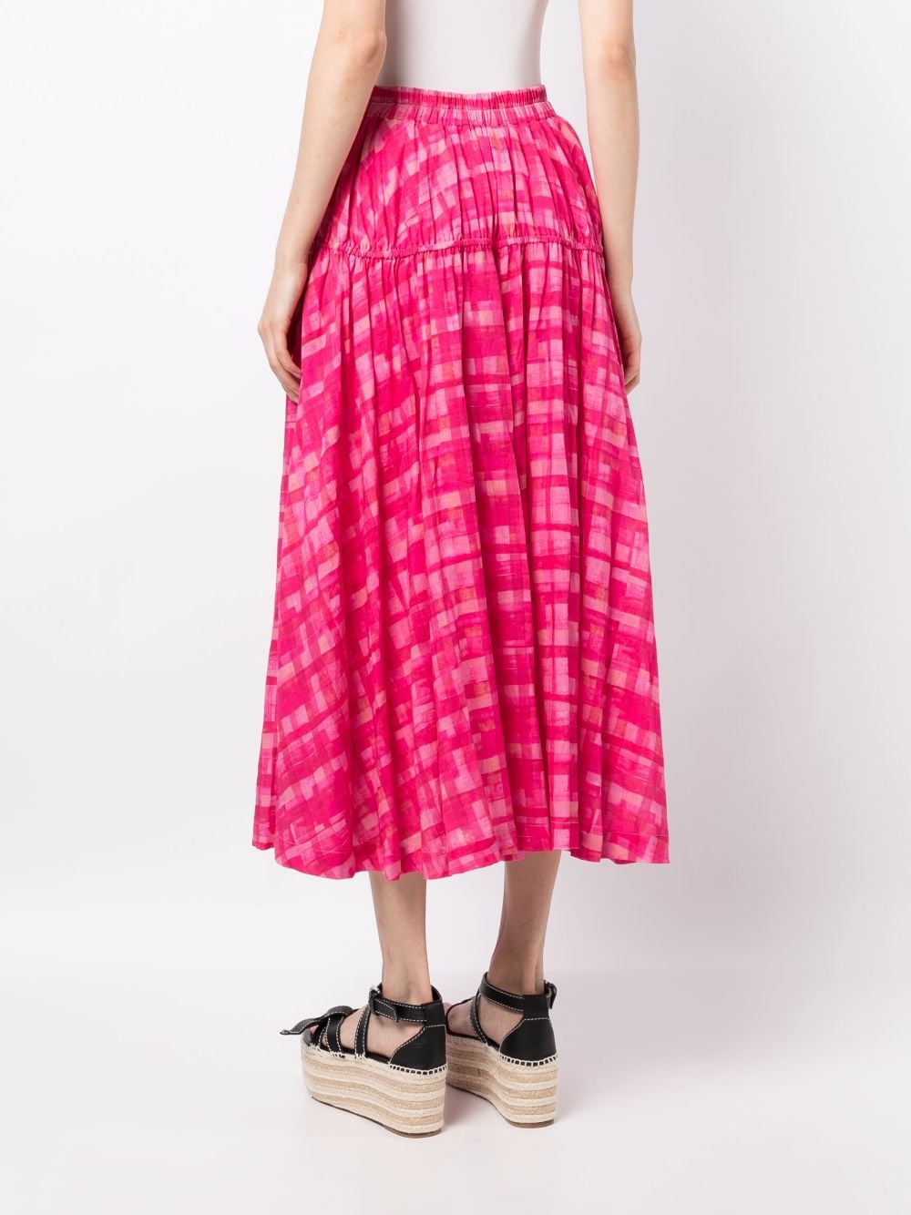 Shop We Are Kindred Chloe Tiered Midi Skirt In Pink