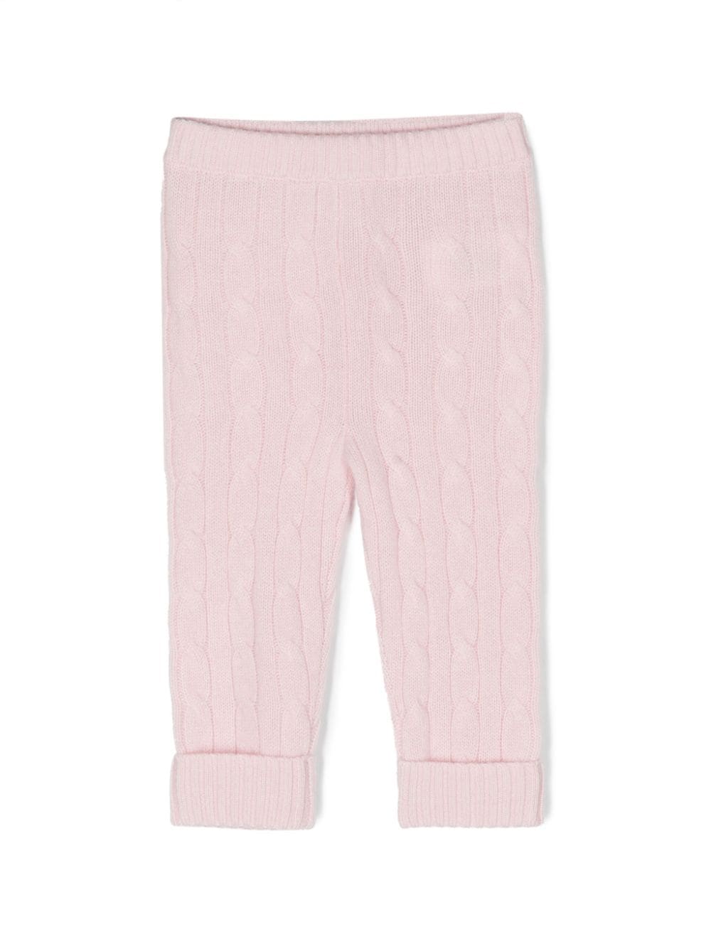 Ralph Lauren Babies' 粗绞花针织羊绒打底裤 In Pink