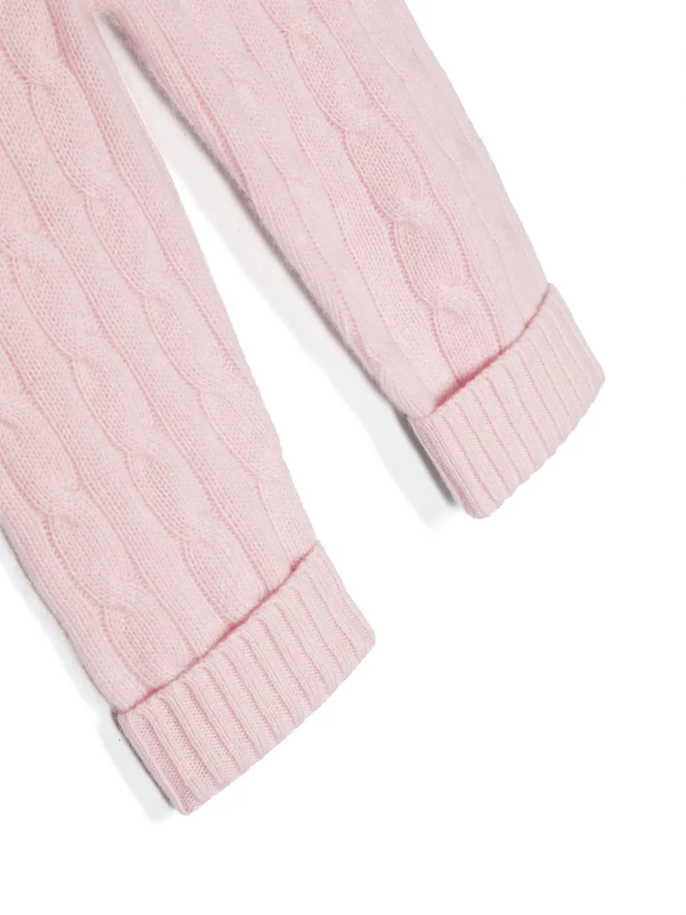 Shop Ralph Lauren Cable-knit Cashmere Leggings In Pink