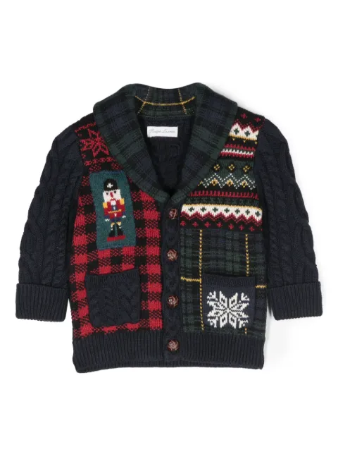 POLO RALPH LAUREN KIDS patchwork cable-knit cardigan