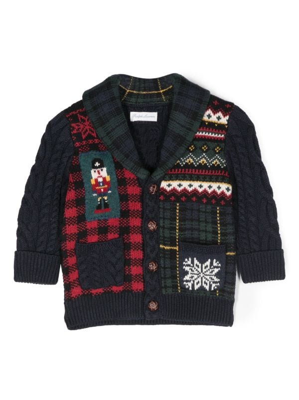 Ralph Lauren Kids Patchwork cable-knit Cardigan - Farfetch