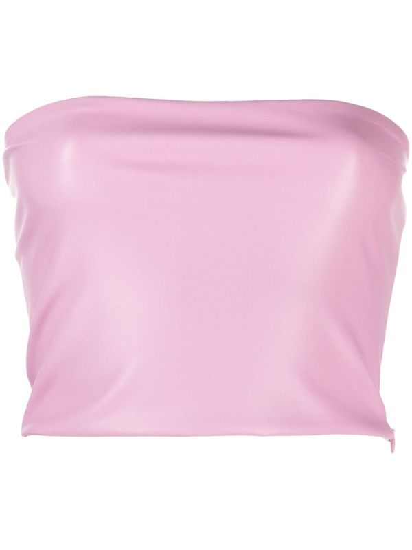 Pink Faux Leather Tube Top