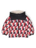Moncler Enfant Eddie monogram-pattern padded coat - Blue