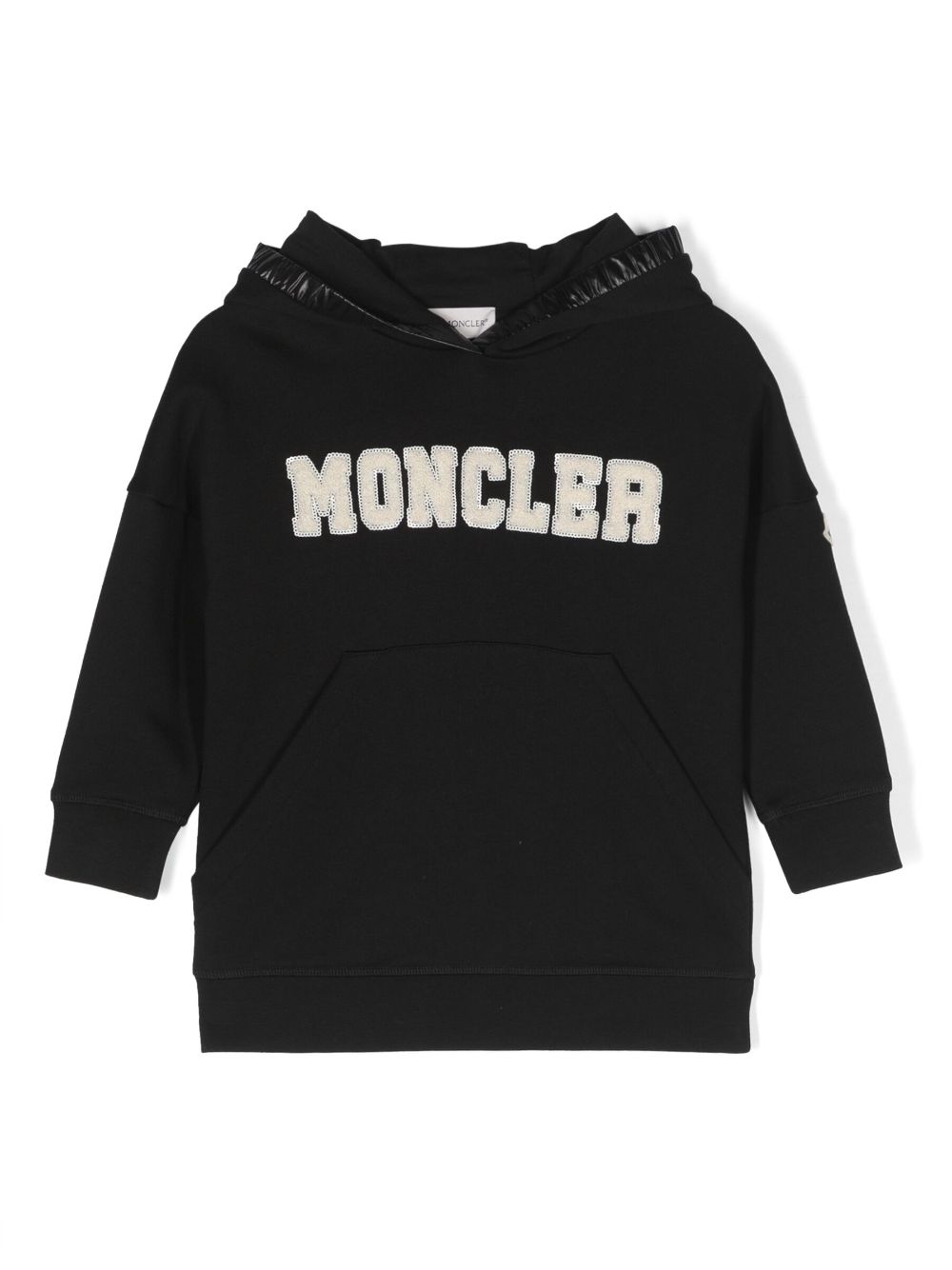 moncler enfant robe-sweat en coton à logo imprimé - noir