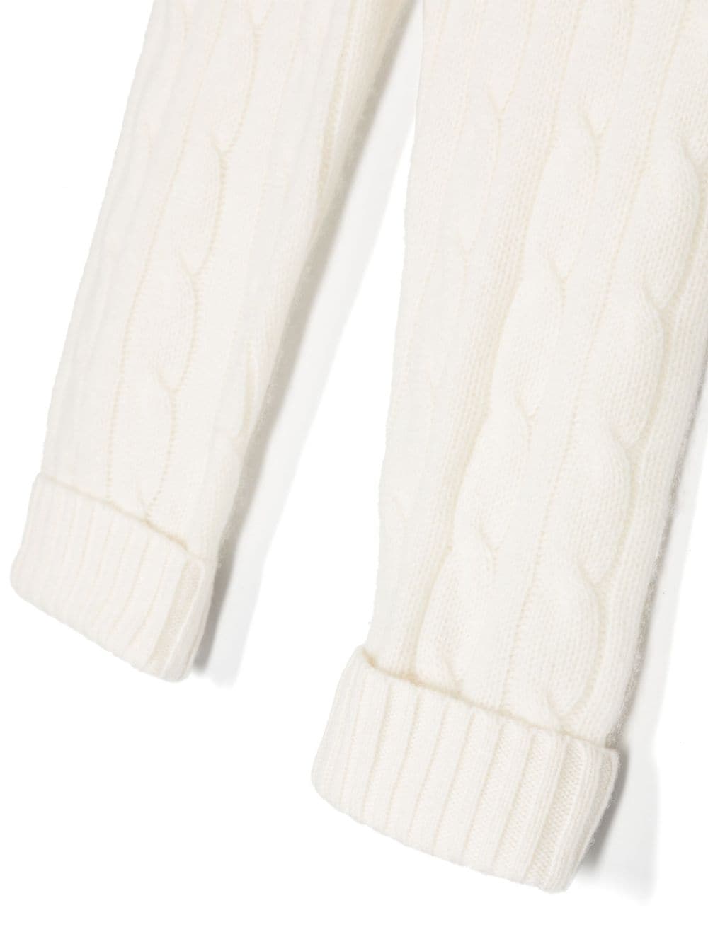 Shop Ralph Lauren Cable-knit Cashmere Trousers In White