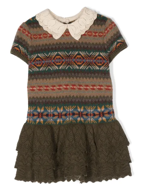 POLO RALPH LAUREN KIDS Fair Isle knitted minidress