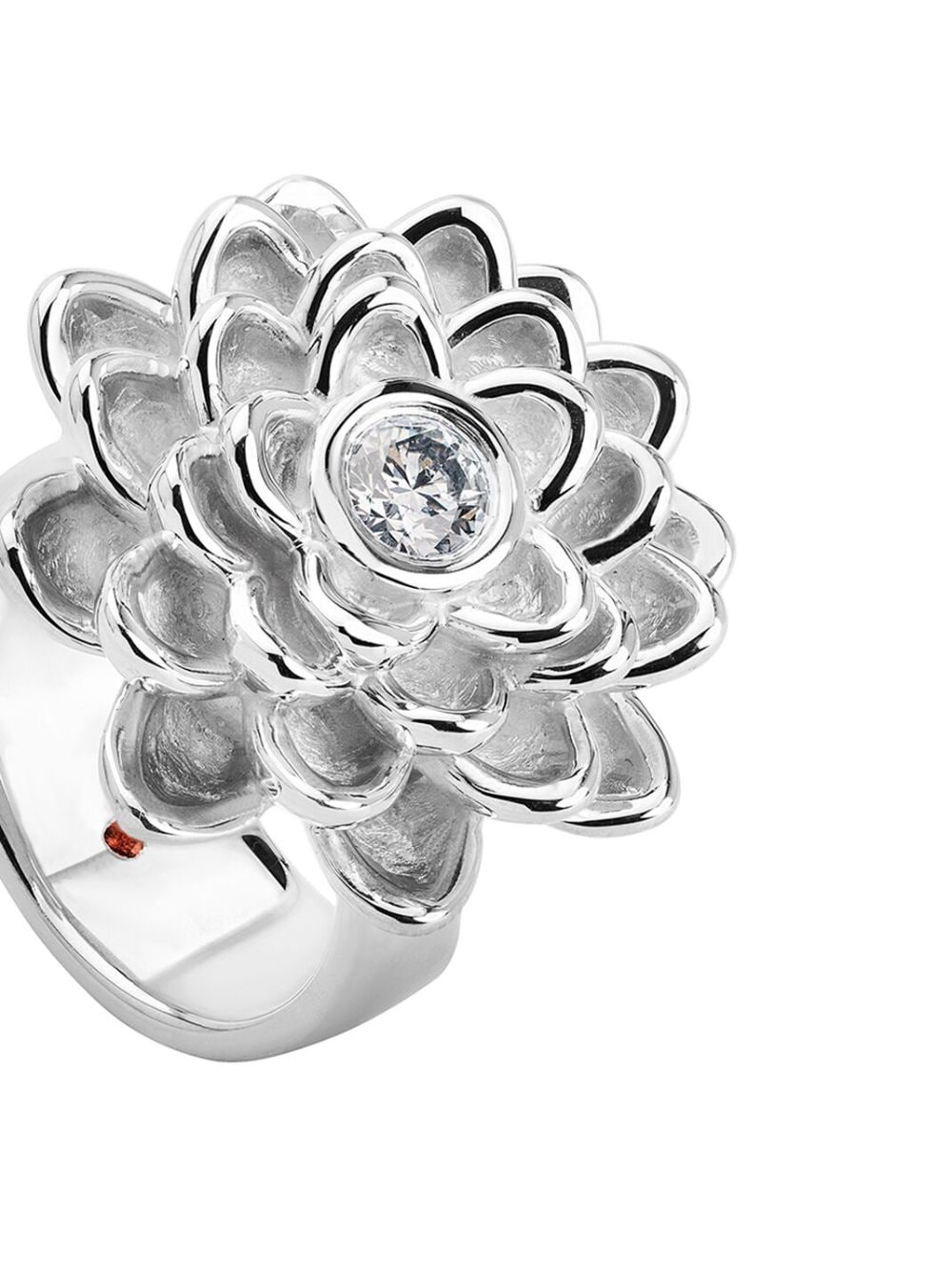 Shop Tane México 1942 Dalia Flower-detailing Ring In Silver