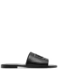 Dolce & Gabbana embossed-logo leather slides - Black