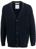 Valentino Garavani Rockstud-embellished cable-knit cardigan - Blue