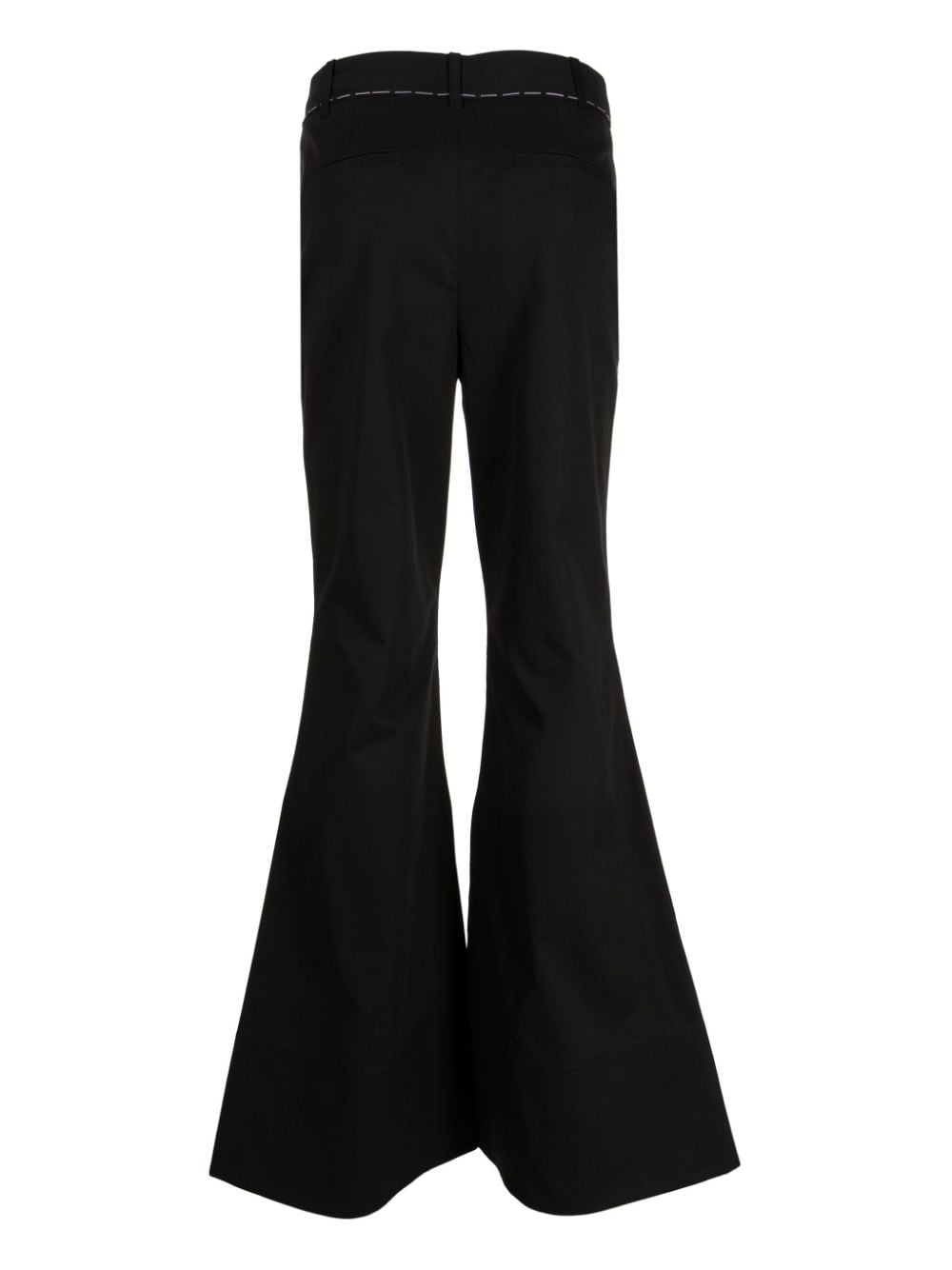 Shop Nackiyé Mick Flared Cotton Trousers In Black