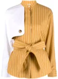 DESTREE Hans pinstripe-pattern shirt jacket - Yellow