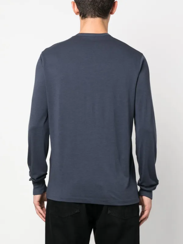 Tシャツ・カットソー TOM FORD LONG SLEEVE RIB SERAFINO (JHL014JMC048S25 LB999) TOM FORD long-sleeve lyocell-blend T-shirt | Blue | FARFETCH
