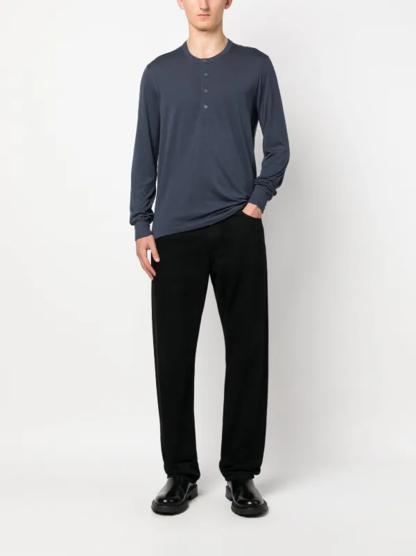 TOM FORD long-sleeve lyocell-blend T-shirt | Blue | FARFETCH