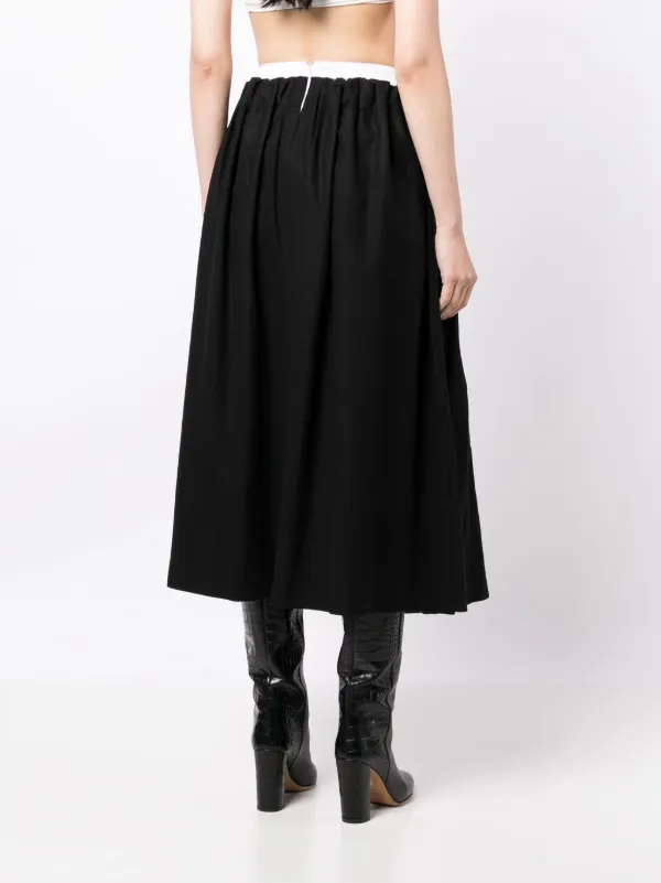 High waisted pleated midi skirt hotsell