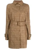 Versace Allover logo-jacquard trench coat - Brown