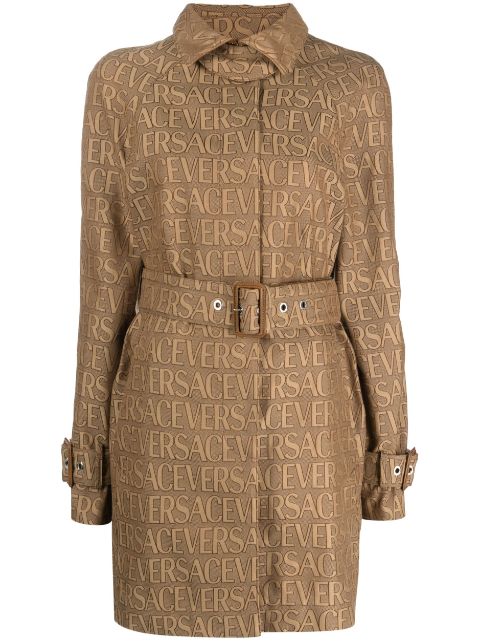 Versace Allover logo-jacquard trench coat
