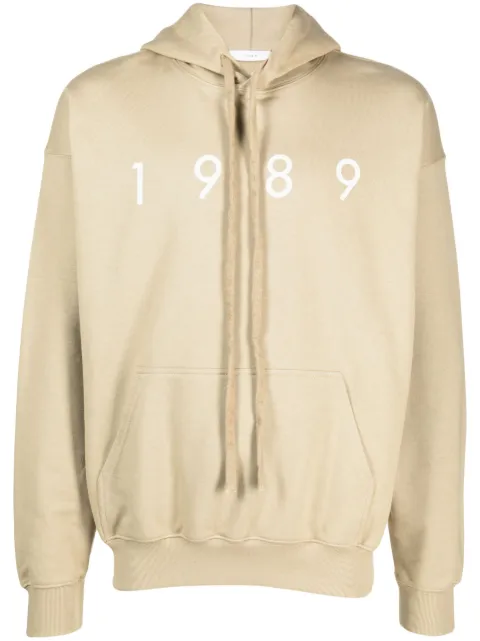 1989 STUDIO logo印花棉连帽衫