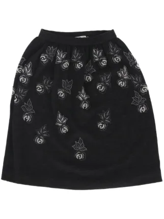 Embroidered wool skirt hotsell