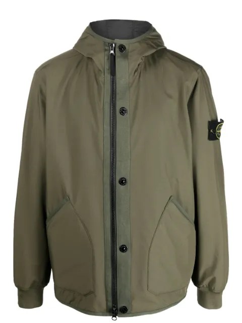 Stone Island chaqueta con capucha y parche Compass