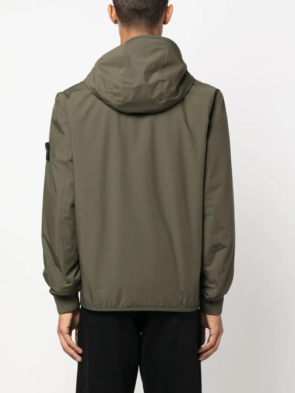 Compass-patch hooded jacket