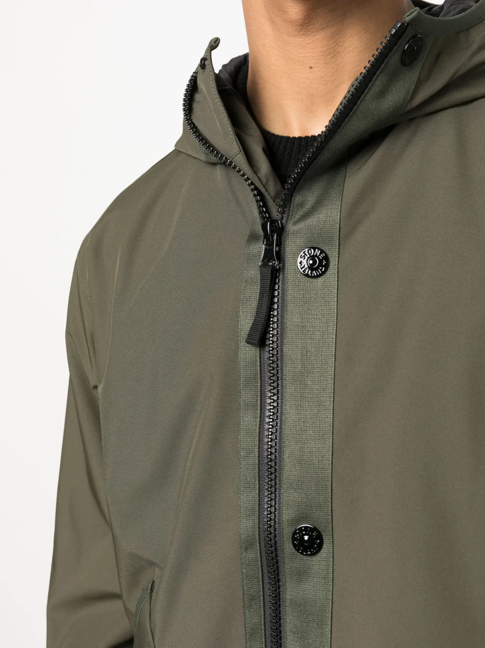 Compass-patch hooded jacket