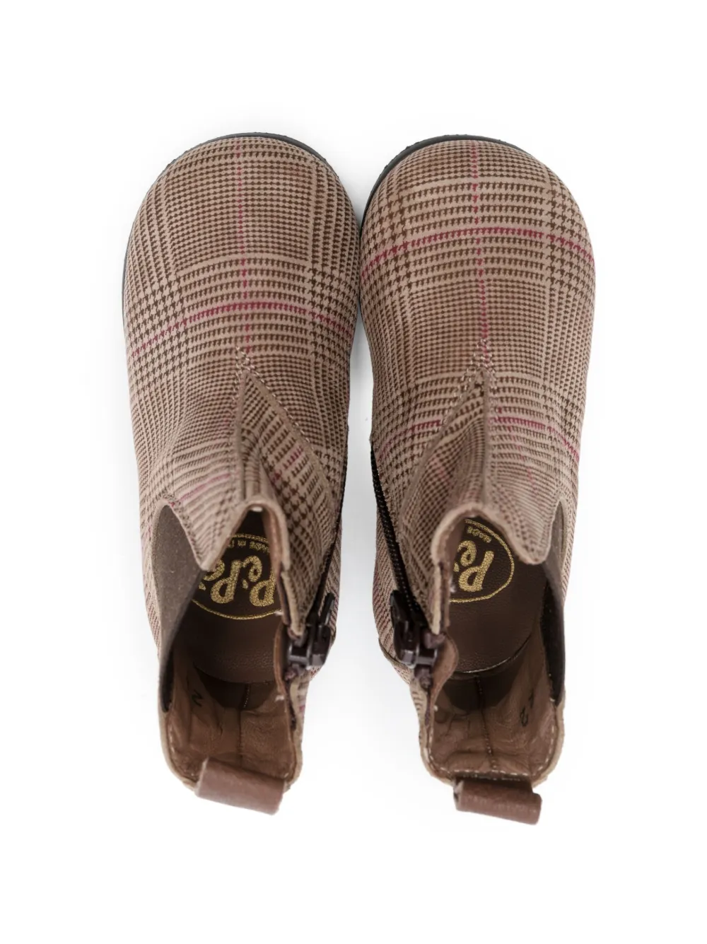 Pèpè Mix-print Leather Boots In Brown