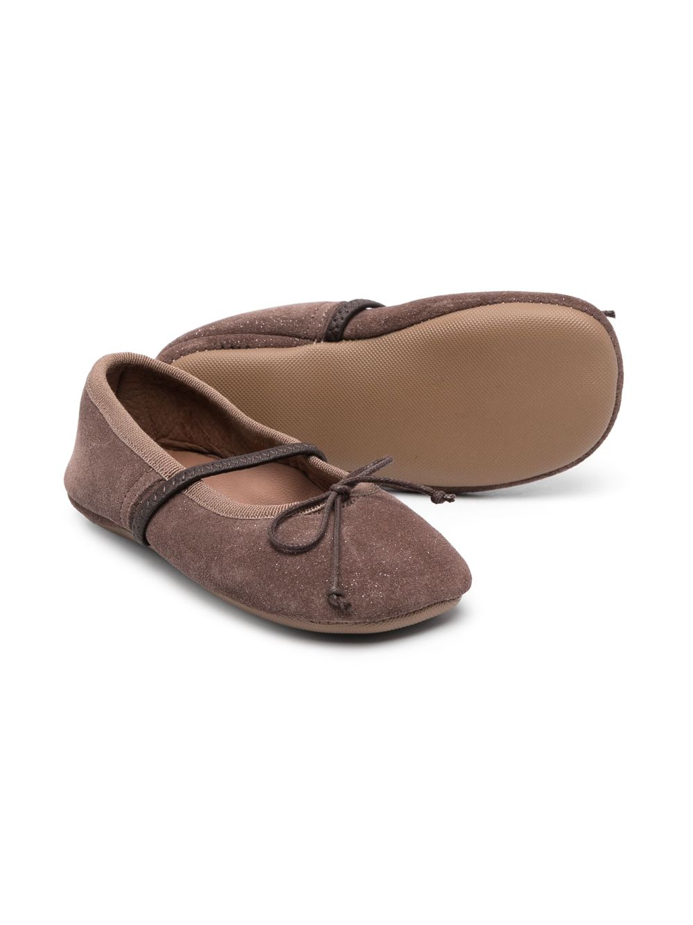 Pèpè bow-detail suede ballerinas - Brown