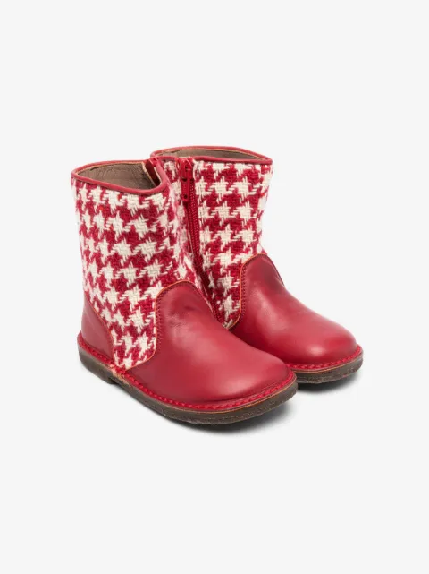 Pèpè herringbone-pattern leather boots