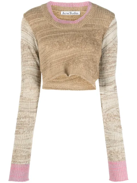 Acne Studios intarsia-knit wool-blend crop top