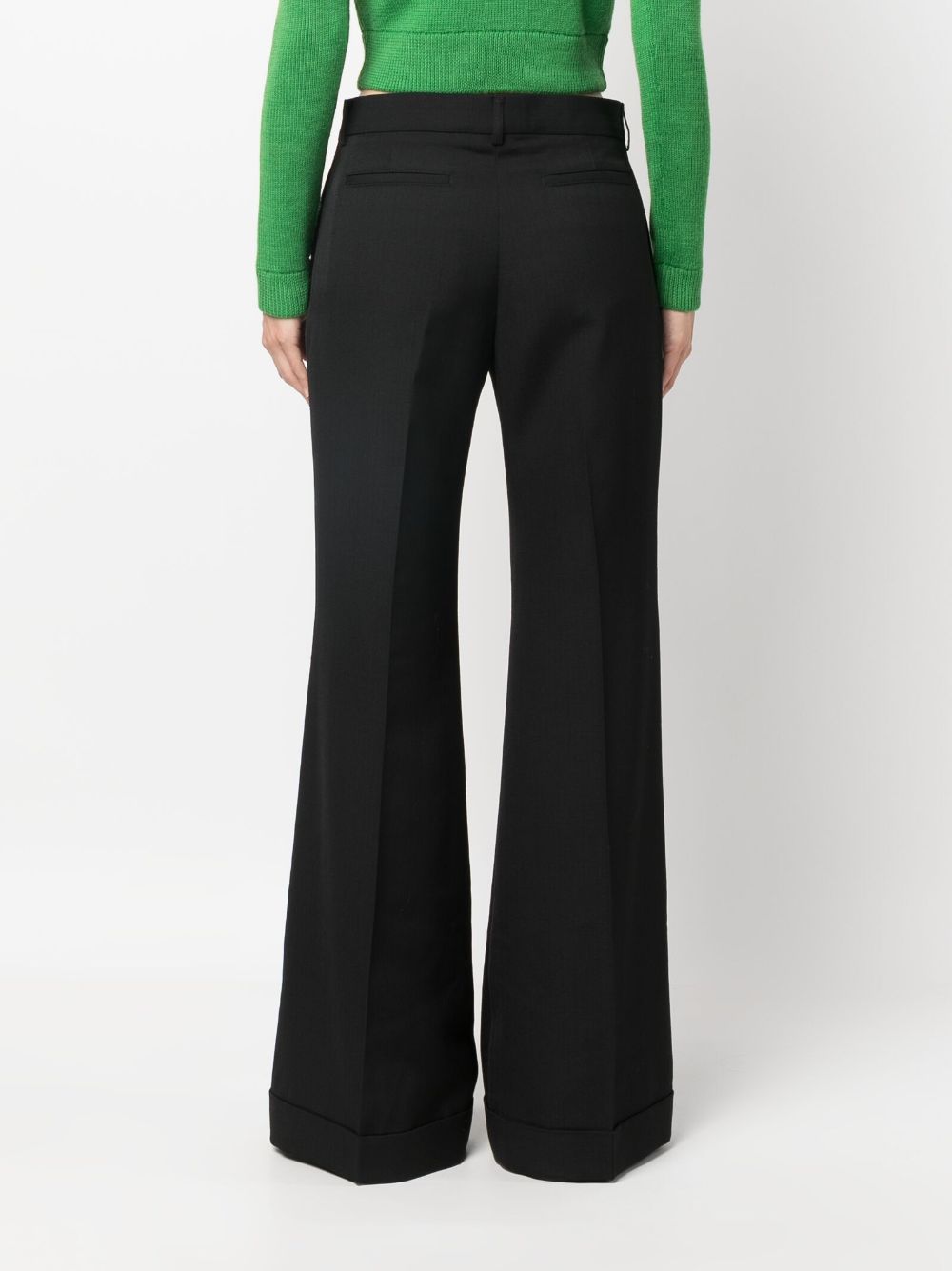 Shop Acne Studios Mid-rise Flared Trousers In Black