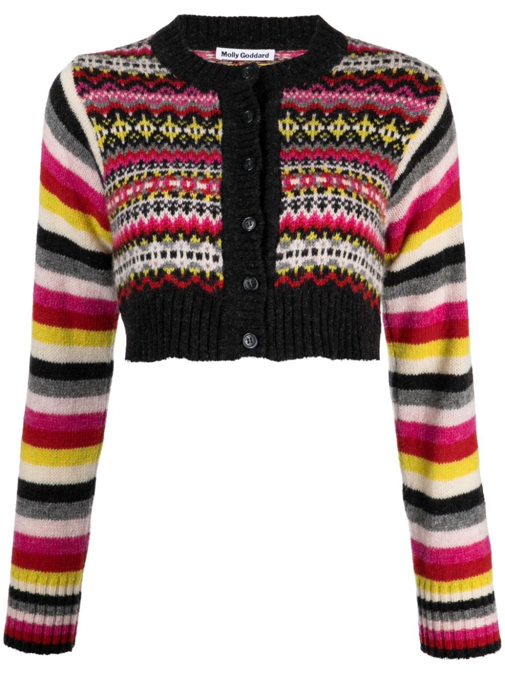 Shop Molly Goddard Wool Cropped Cardigan In Multicolour