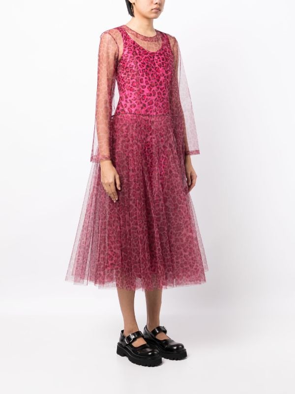 Molly Goddard leopard-print Tulle Midi Dress - Farfetch