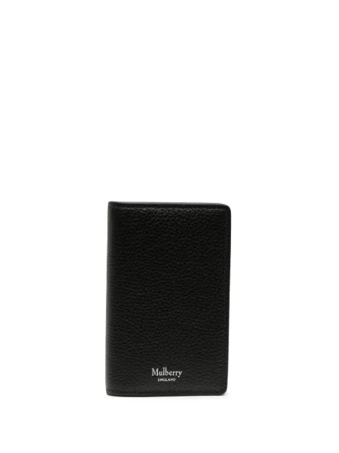 Mulberry logo-stamp leather card holder