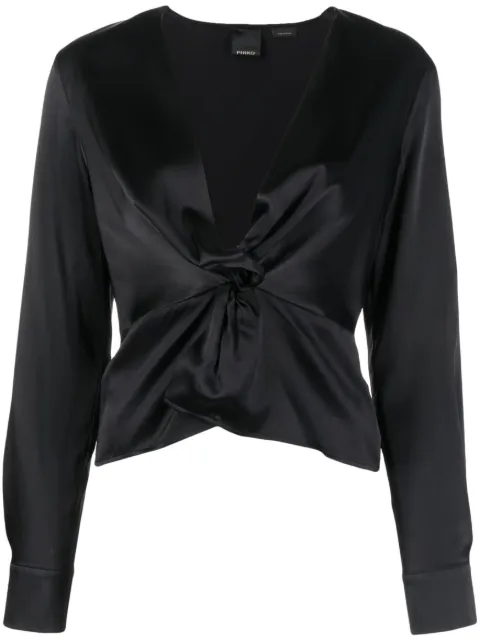 PINKO knot-detail silk blouse