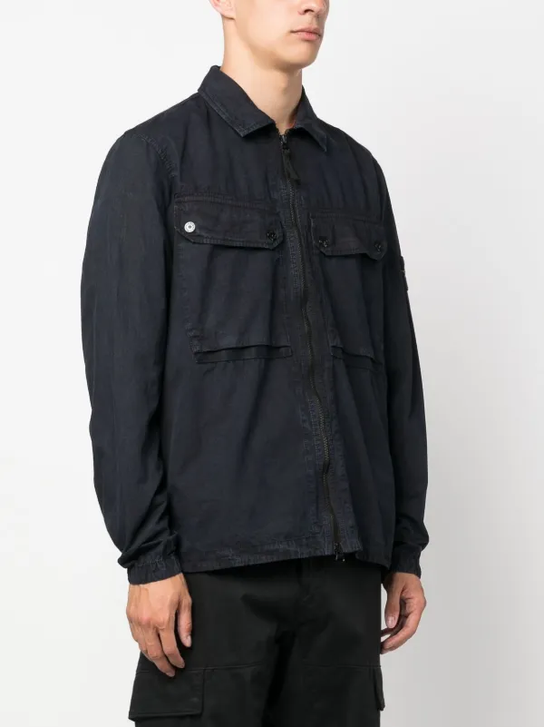 Stone Island Compass patch Shirt Jacket Farfetch